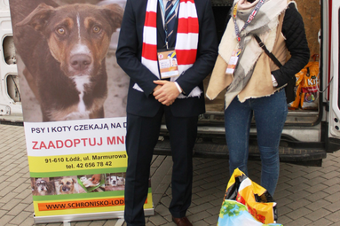 ŁKS Commercecon Łódź wspiera schronisko dla zwierząt