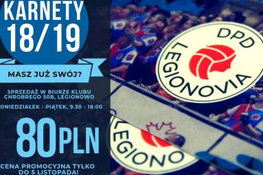 Rusza sprzedaż karnetów na mecze DPD Legionovii Legionowo