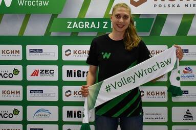 Małgorzata Jasek atakującą #VolleyWrocław