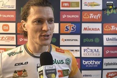 Bartłomiej Bołądź, Lukas Kampa i Karol Urbanowicz po awansie Trefla Gdańsk do fazy play-off