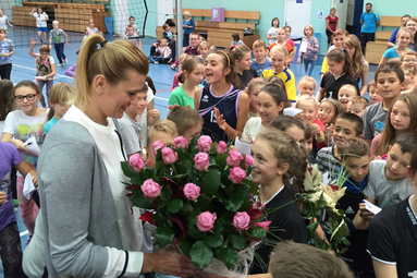 Małgorzata Glinka promowała Superpuchar w Zawierciu