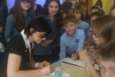 Milena Rosner spotkała się z uczniami gimnazjum